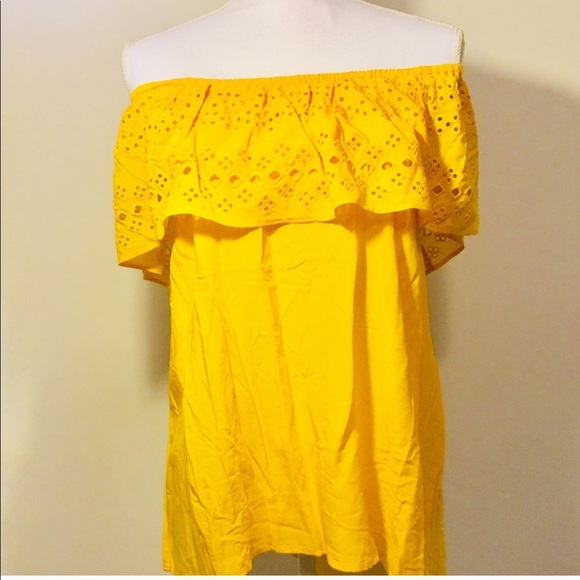 Sanctuary NWT Off The Shoulder Yellow Top - Picture 3 of 8